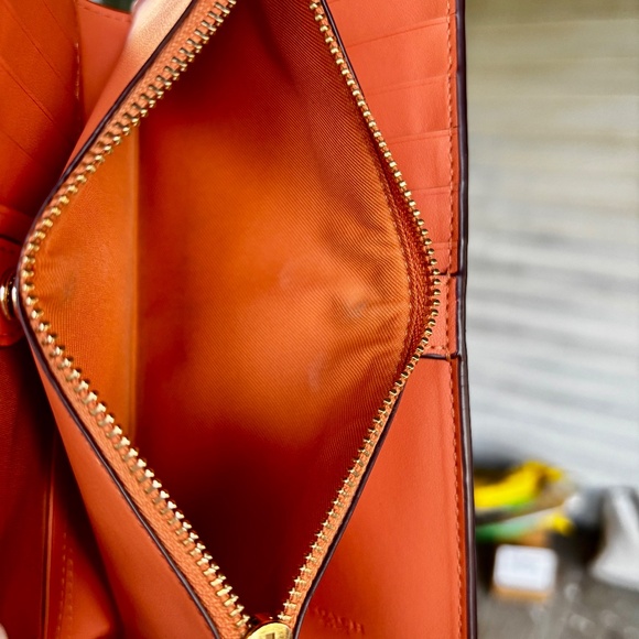 COACH Womens Faded Blush Pebbled Leather Snap Closure Wallet - Picture 8 of 14